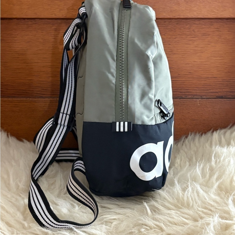 Adidas ‘Linear’ Mini Olive and Black Logo Backpack - Picture 4 of 7